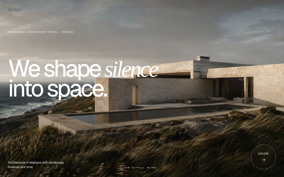 NOMA architecture studio website homepage